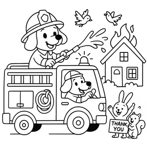 Heroic Firefighter Puppy