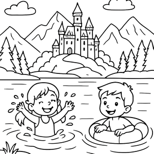 Kids at Alpine Lake